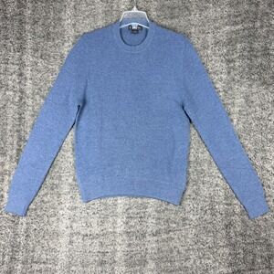 Brooks Brothers Mens Medium Blue Extra Fine Italian Merino Wool Crewneck Sweater